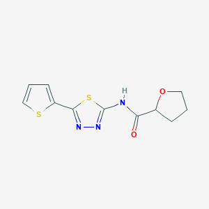 molecular formula C11H11N3O2S2 B5964822 N-[5-(2-thienyl)-1,3,4-thiadiazol-2-yl]tetrahydro-2-furancarboxamide 