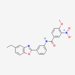 molecular formula C23H19N3O5 B5964832 N-[3-(5-ethyl-1,3-benzoxazol-2-yl)phenyl]-4-methoxy-3-nitrobenzamide 
