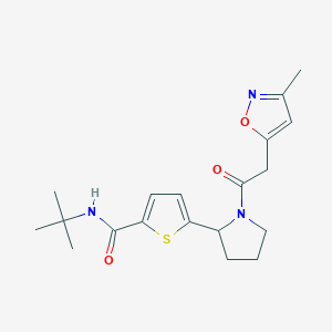 molecular formula C19H25N3O3S B5964892 N-(tert-butyl)-5-{1-[(3-methyl-5-isoxazolyl)acetyl]-2-pyrrolidinyl}-2-thiophenecarboxamide 