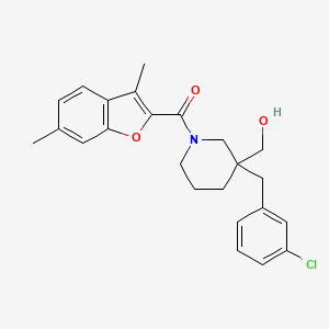 molecular formula C24H26ClNO3 B5964906 {3-(3-chlorobenzyl)-1-[(3,6-dimethyl-1-benzofuran-2-yl)carbonyl]-3-piperidinyl}methanol 