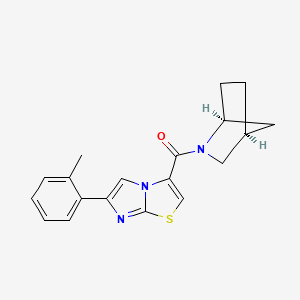 molecular formula C19H19N3OS B5964928 3-[(1S*,4S*)-2-azabicyclo[2.2.1]hept-2-ylcarbonyl]-6-(2-methylphenyl)imidazo[2,1-b][1,3]thiazole 