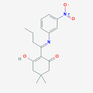 molecular formula C18H22N2O4 B5964937 5,5-dimethyl-2-{1-[(3-nitrophenyl)amino]butylidene}-1,3-cyclohexanedione 