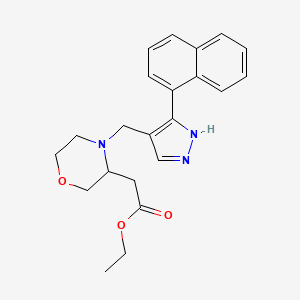 ethyl (4-{[3-(1-naphthyl)-1H-pyrazol-4-yl]methyl}-3-morpholinyl)acetate