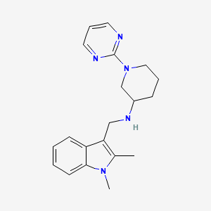 molecular formula C20H25N5 B5965006 N-[(1,2-dimethyl-1H-indol-3-yl)methyl]-1-(2-pyrimidinyl)-3-piperidinamine 