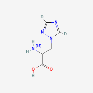 molecular formula C5H8N4O2 B596501 3-(~2~H_2_)-1H-1,2,4-Triazol-1-yl(~15~N)alanine CAS No. 1219176-41-6