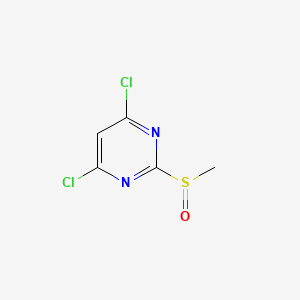 molecular formula C5H4Cl2N2OS B596502 4,6-Dichloro-2-(methylsulfinyl)pyrimidine CAS No. 1289386-11-3