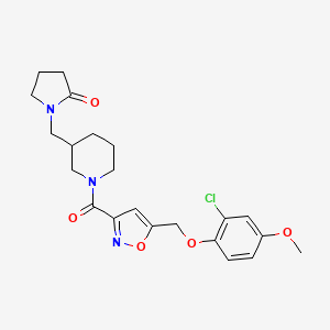 molecular formula C22H26ClN3O5 B5965036 1-{[1-({5-[(2-chloro-4-methoxyphenoxy)methyl]-3-isoxazolyl}carbonyl)-3-piperidinyl]methyl}-2-pyrrolidinone 