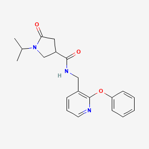 molecular formula C20H23N3O3 B5965047 1-isopropyl-5-oxo-N-[(2-phenoxy-3-pyridinyl)methyl]-3-pyrrolidinecarboxamide 