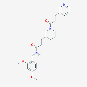 molecular formula C25H33N3O4 B5965083 N-(2,4-dimethoxybenzyl)-3-{1-[3-(3-pyridinyl)propanoyl]-3-piperidinyl}propanamide 
