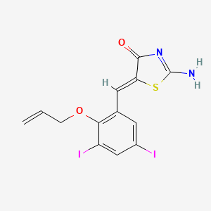 molecular formula C13H10I2N2O2S B5965115 5-[2-(allyloxy)-3,5-diiodobenzylidene]-2-imino-1,3-thiazolidin-4-one 
