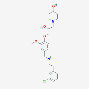 molecular formula C24H33ClN2O4 B5965128 1-{3-[4-({[2-(3-chlorophenyl)ethyl]amino}methyl)-2-methoxyphenoxy]-2-hydroxypropyl}-4-piperidinol 