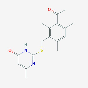 1-(3-{[(4-hydroxy-6-methyl-2-pyrimidinyl)thio]methyl}-2,4,6-trimethylphenyl)ethanone