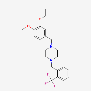 1-(3-ethoxy-4-methoxybenzyl)-4-[2-(trifluoromethyl)benzyl]piperazine