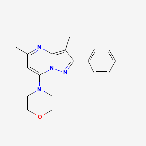 molecular formula C19H22N4O B5965153 3,5-dimethyl-2-(4-methylphenyl)-7-(4-morpholinyl)pyrazolo[1,5-a]pyrimidine 