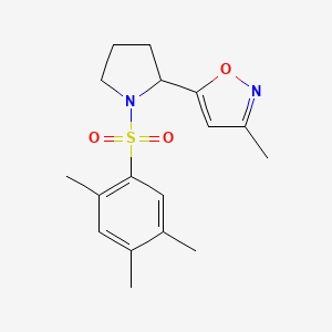 molecular formula C17H22N2O3S B5965188 3-methyl-5-{1-[(2,4,5-trimethylphenyl)sulfonyl]-2-pyrrolidinyl}isoxazole 