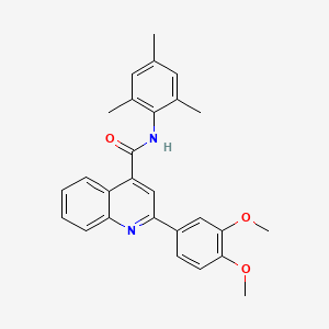 molecular formula C27H26N2O3 B5965202 2-(3,4-dimethoxyphenyl)-N-mesityl-4-quinolinecarboxamide 