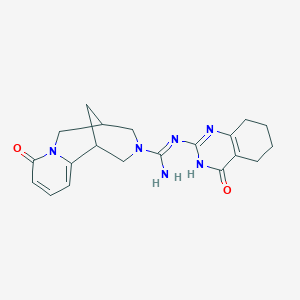 molecular formula C20H24N6O2 B5965208 6-oxo-N-(4-oxo-3,4,5,6,7,8-hexahydro-2-quinazolinyl)-7,11-diazatricyclo[7.3.1.0~2,7~]trideca-2,4-diene-11-carboximidamide 