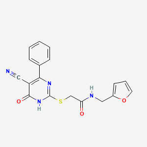 2-[(5-cyano-6-oxo-4-phenyl-1,6-dihydro-2-pyrimidinyl)thio]-N-(2-furylmethyl)acetamide