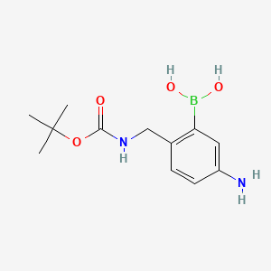 molecular formula C12H19BN2O4 B596523 5-Amino-2-((tert-butoxycarbonylamino)methyl)phenylboronic acid CAS No. 1217500-85-0