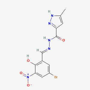 molecular formula C12H10BrN5O4 B5965233 N'-(5-bromo-2-hydroxy-3-nitrobenzylidene)-3-methyl-1H-pyrazole-5-carbohydrazide 