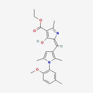 molecular formula C23H26N2O4 B5965234 ethyl 5-{[1-(2-methoxy-5-methylphenyl)-2,5-dimethyl-1H-pyrrol-3-yl]methylene}-2-methyl-4-oxo-4,5-dihydro-1H-pyrrole-3-carboxylate 