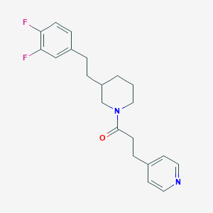 molecular formula C21H24F2N2O B5965255 4-(3-{3-[2-(3,4-difluorophenyl)ethyl]-1-piperidinyl}-3-oxopropyl)pyridine 