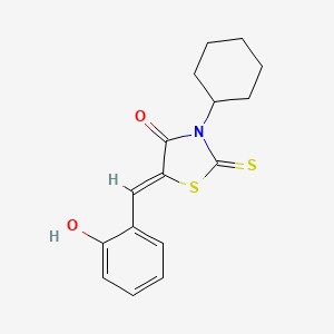 molecular formula C16H17NO2S2 B5965262 3-cyclohexyl-5-(2-hydroxybenzylidene)-2-thioxo-1,3-thiazolidin-4-one 