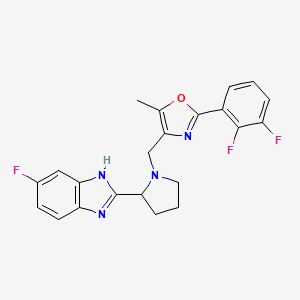 2-(1-{[2-(2,3-difluorophenyl)-5-methyl-1,3-oxazol-4-yl]methyl}-2-pyrrolidinyl)-5-fluoro-1H-benzimidazole