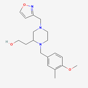 molecular formula C19H27N3O3 B5965315 2-[4-(3-isoxazolylmethyl)-1-(4-methoxy-3-methylbenzyl)-2-piperazinyl]ethanol 