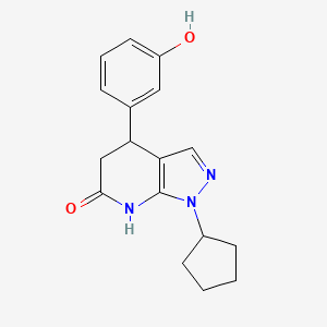 molecular formula C17H19N3O2 B5965326 1-cyclopentyl-4-(3-hydroxyphenyl)-1,4,5,7-tetrahydro-6H-pyrazolo[3,4-b]pyridin-6-one 