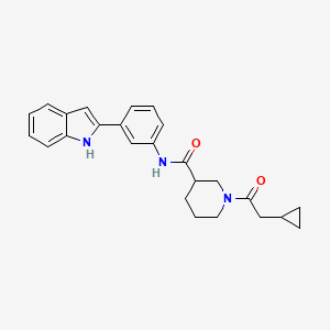 1-(cyclopropylacetyl)-N-[3-(1H-indol-2-yl)phenyl]-3-piperidinecarboxamide