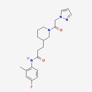 N-(4-fluoro-2-methylphenyl)-3-[1-(1H-pyrazol-1-ylacetyl)-3-piperidinyl]propanamide