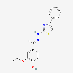 molecular formula C18H17N3O2S B5965364 3-ethoxy-4-hydroxybenzaldehyde (4-phenyl-1,3-thiazol-2-yl)hydrazone 