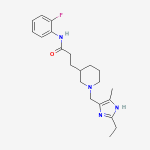 3-{1-[(2-ethyl-4-methyl-1H-imidazol-5-yl)methyl]-3-piperidinyl}-N-(2-fluorophenyl)propanamide