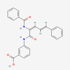 molecular formula C25H20N2O4 B5965377 3-{[2-(benzoylamino)-5-phenyl-2,4-pentadienoyl]amino}benzoic acid 