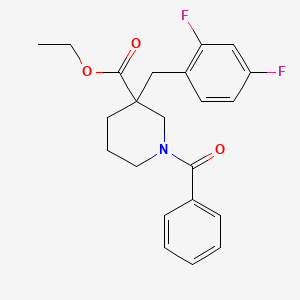 molecular formula C22H23F2NO3 B5965414 ethyl 1-benzoyl-3-(2,4-difluorobenzyl)-3-piperidinecarboxylate 