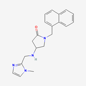 molecular formula C20H22N4O B5965431 4-{[(1-methyl-1H-imidazol-2-yl)methyl]amino}-1-(1-naphthylmethyl)-2-pyrrolidinone 