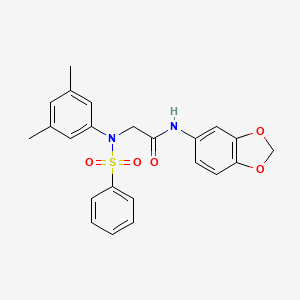 molecular formula C23H22N2O5S B5965452 N~1~-1,3-benzodioxol-5-yl-N~2~-(3,5-dimethylphenyl)-N~2~-(phenylsulfonyl)glycinamide 