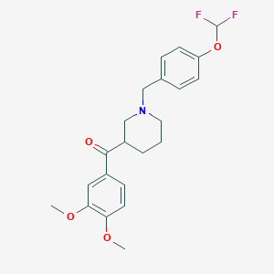 molecular formula C22H25F2NO4 B5965457 {1-[4-(difluoromethoxy)benzyl]-3-piperidinyl}(3,4-dimethoxyphenyl)methanone 