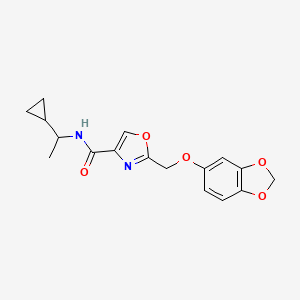molecular formula C17H18N2O5 B5965461 2-[(1,3-benzodioxol-5-yloxy)methyl]-N-(1-cyclopropylethyl)-1,3-oxazole-4-carboxamide 
