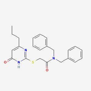 molecular formula C23H25N3O2S B5965465 N,N-dibenzyl-2-[(6-oxo-4-propyl-1,6-dihydro-2-pyrimidinyl)thio]acetamide 