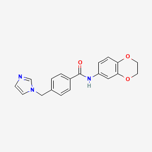 molecular formula C19H17N3O3 B5965473 N-(2,3-dihydro-1,4-benzodioxin-6-yl)-4-(1H-imidazol-1-ylmethyl)benzamide 