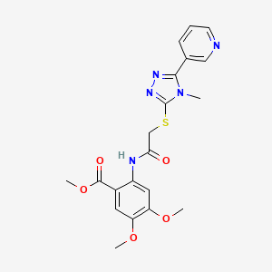 molecular formula C20H21N5O5S B5965480 methyl 4,5-dimethoxy-2-[({[4-methyl-5-(3-pyridinyl)-4H-1,2,4-triazol-3-yl]thio}acetyl)amino]benzoate 