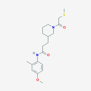 N-(4-methoxy-2-methylphenyl)-3-{1-[(methylthio)acetyl]-3-piperidinyl}propanamide