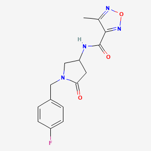 molecular formula C15H15FN4O3 B5965492 N-[1-(4-fluorobenzyl)-5-oxo-3-pyrrolidinyl]-4-methyl-1,2,5-oxadiazole-3-carboxamide 