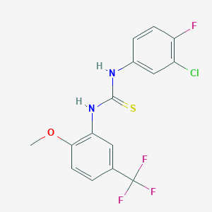 N-(3-chloro-4-fluorophenyl)-N'-[2-methoxy-5-(trifluoromethyl)phenyl]thiourea