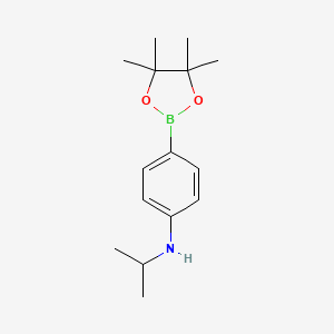 molecular formula C15H24BNO2 B596554 N-Isopropyl-4-(4,4,5,5-tetramethyl-1,3,2-dioxaborolan-2-yl)aniline CAS No. 1256360-63-0