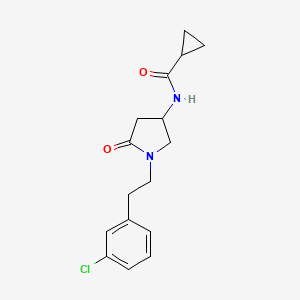 molecular formula C16H19ClN2O2 B5965547 N-{1-[2-(3-chlorophenyl)ethyl]-5-oxo-3-pyrrolidinyl}cyclopropanecarboxamide 