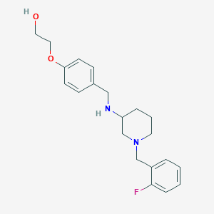 molecular formula C21H27FN2O2 B5965555 2-[4-({[1-(2-fluorobenzyl)-3-piperidinyl]amino}methyl)phenoxy]ethanol 
