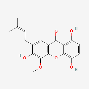 molecular formula C19H18O6 B596556 1,4,6-Trihydroxy-5-methoxy-7-prenylxanthone CAS No. 160623-47-2